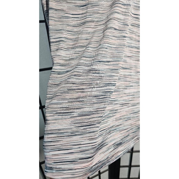 RBX TShirt Womens Size Medium Gray Pink Striped Athletic VNeck Short Sleeve - Picture 4 of 6